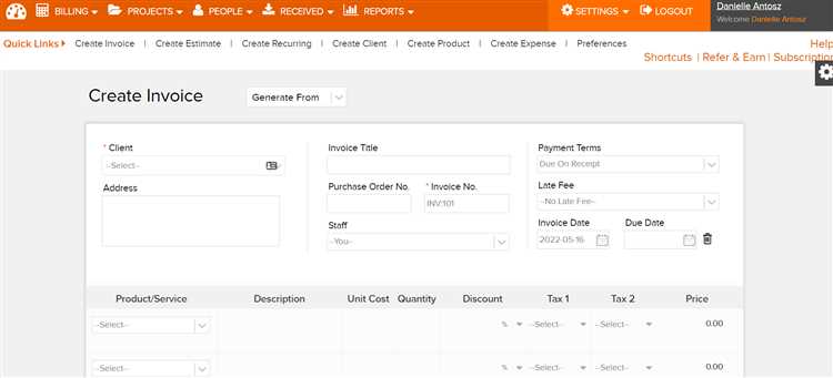 Zoho Invoice